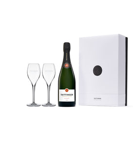 Taittinger Brut Reserve Champagne NV in Paradox Gift Box with Glasses
