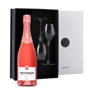 Taittinger Rose Reserve NV in Paradox Gift Box with Glasses